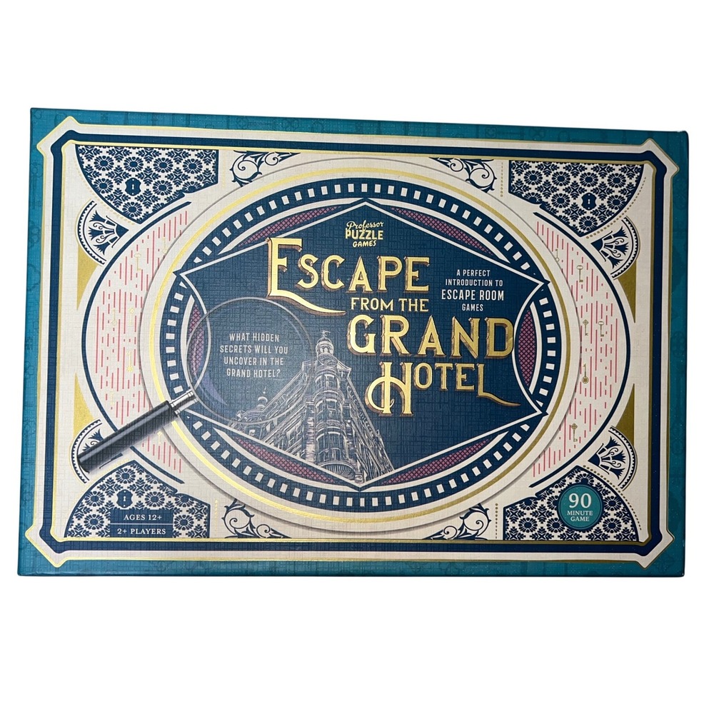Professor Puzzle Escape from the Grand Hotel Board Game 2 Players 90 Minute Game